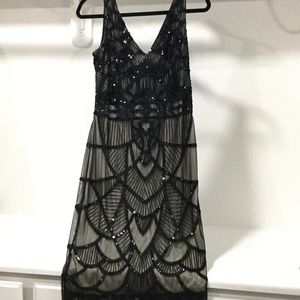 JS Collections Beaded Black Dress